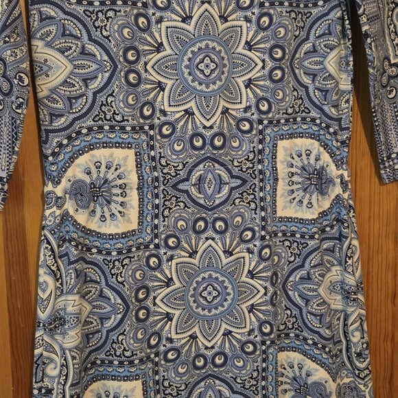 J. McLAUGHLIN Dress‎ XS Marianne Blue Paisley Catalina Cloth Wrinkle Resistant - Picture 16 of 16